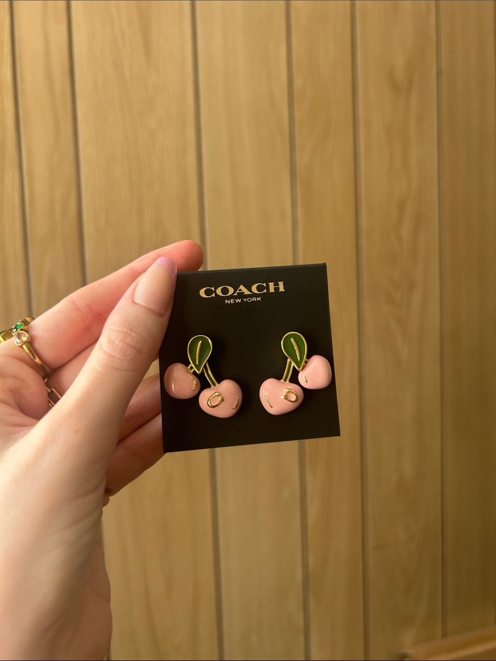 Coach pink cherry 🍒 stud earrings